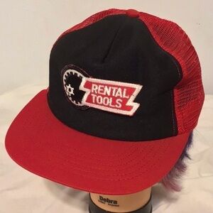 VINTAGE! Rental Tools And Equipment Co Hat Cap Snapback Mesh Trucker Made in USA